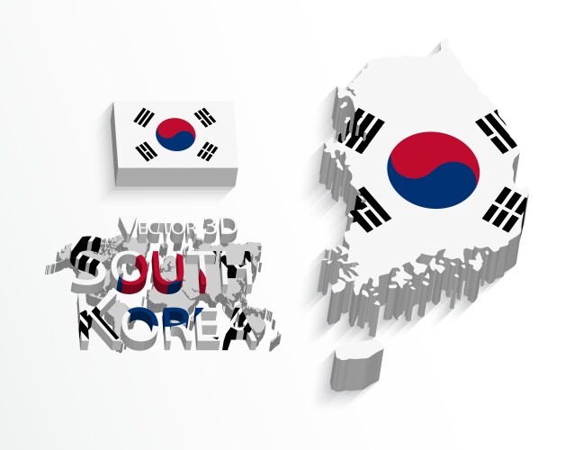 South korea 3d vector image