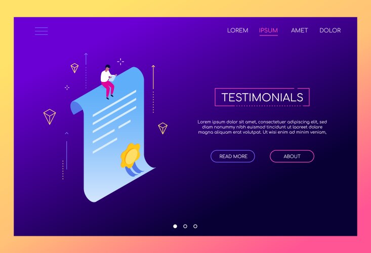 testimonials concept - modern isometric web vector image vector image