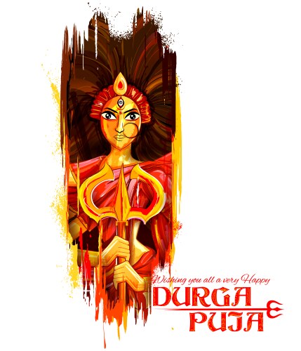 Goddess Durga - Happy Dussehra Celebration Vector Image
