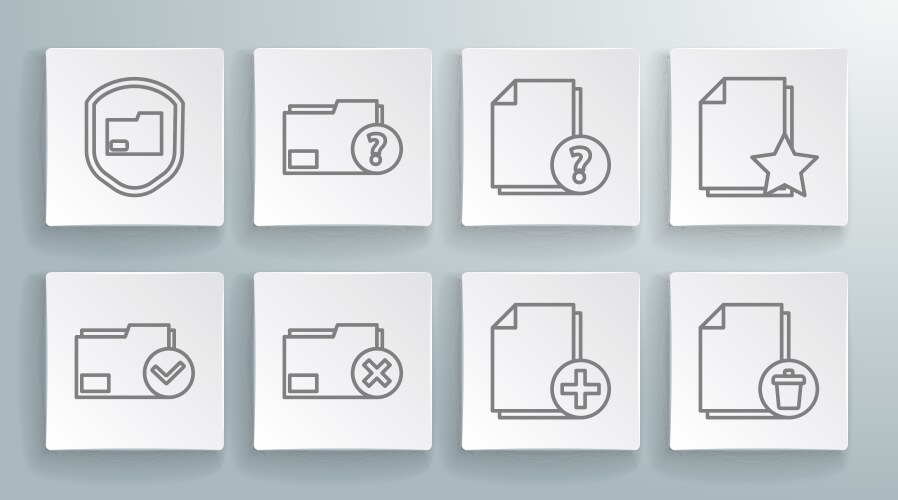 Set line document folder and check mark unknown vektorbild