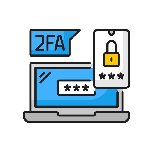 two steps authentication computer verification vector image