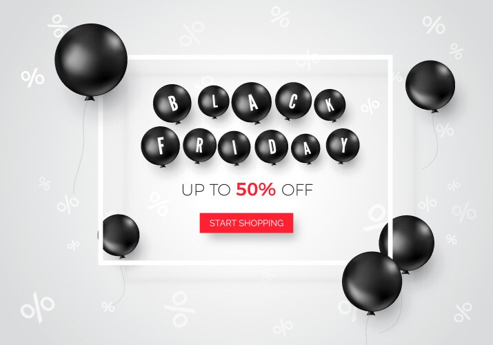 black friday web banner with special offer vector image