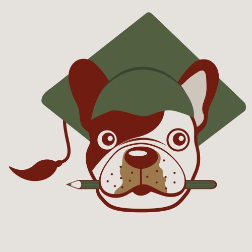 French bulldog face Vector Image