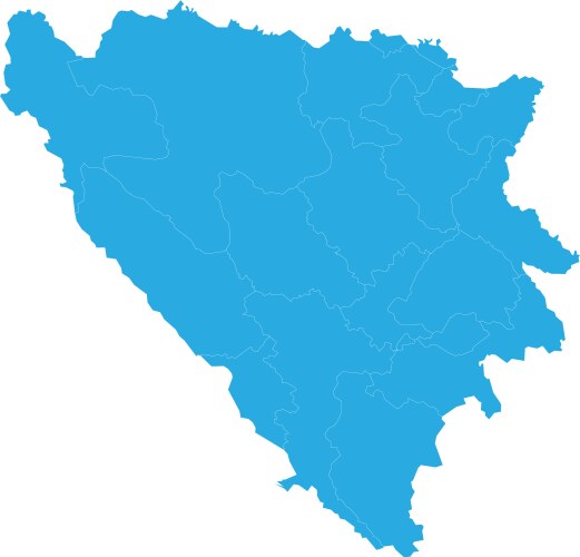 map of bosnia herzegovina cantons high detailed vector image