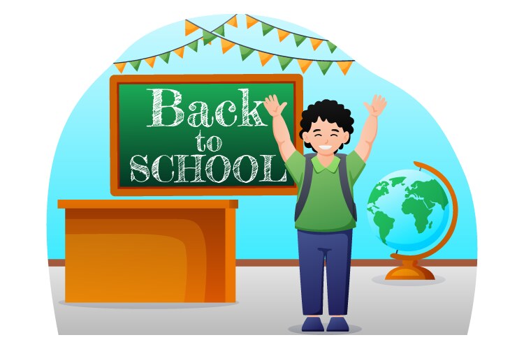 Back to school flat design Royalty Free Vector Image