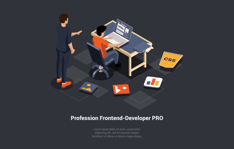 Software development coding process programmer vector image