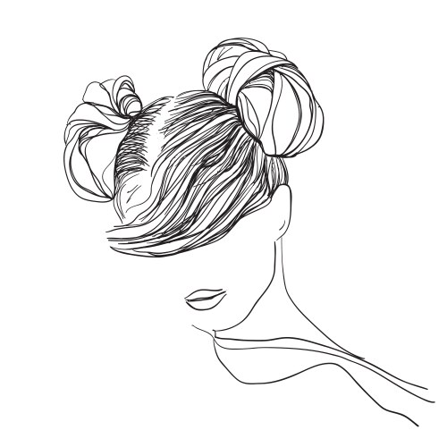 Elegant Young Woman Sketch Vector Image