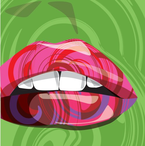 Seamless pattern of zebra skin with pink lips Vector Image