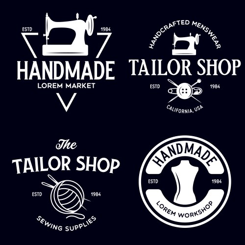 Set vintage sewing and tailor labels badges Vector Image