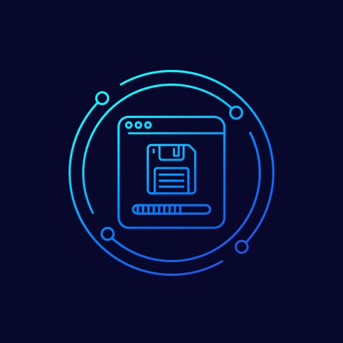 Backup or copy files icon with a floppy disk vector image