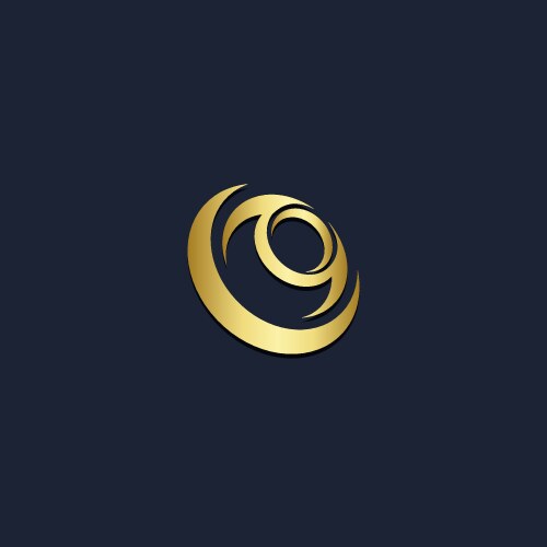 Circle technology connect gold logo Royalty Free Vector