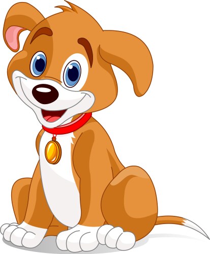 Adorable Puppy Portrait Vector Image