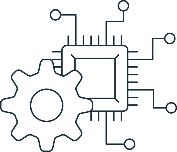 mechatronics icon monochrome simple sign from vector image