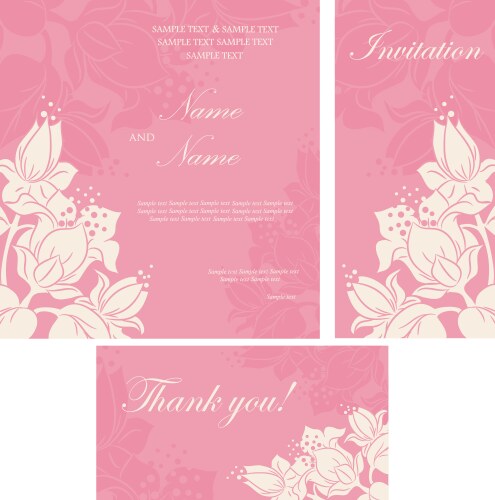 invitation floral card vector