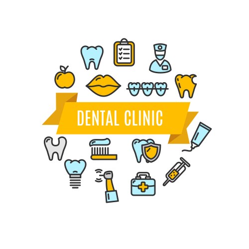 Dental tooth clinic background pattern Royalty Free Vector