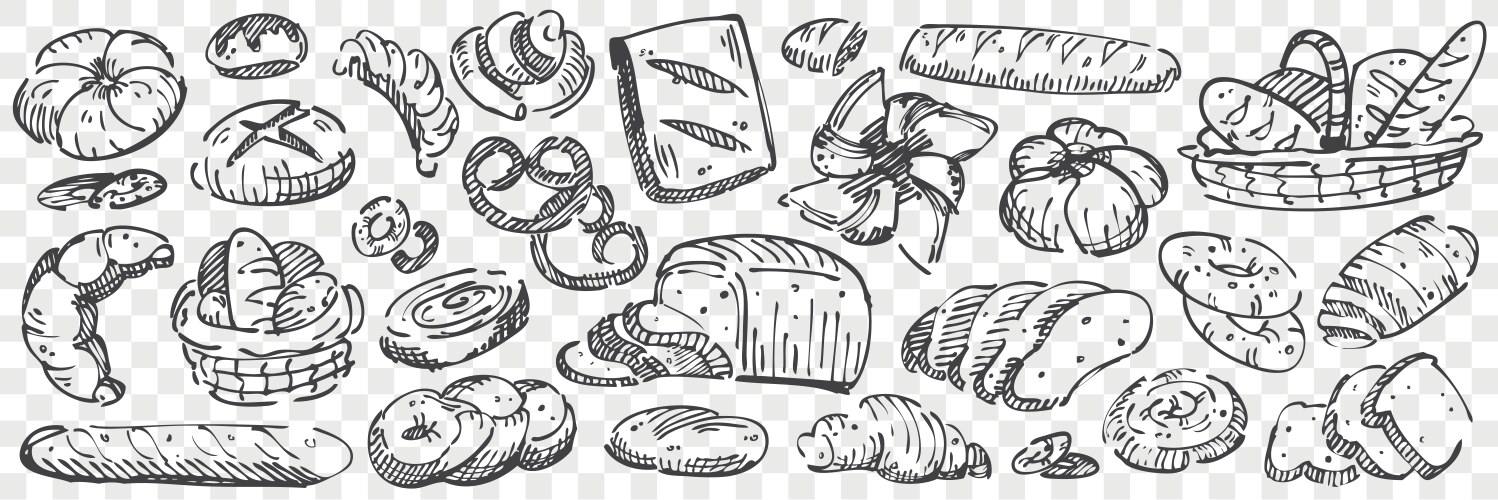 Bakery frame hand drawn bread and cookies banner Vector Image