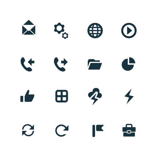 Ui outline for web and mobile icons set vector image