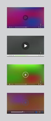 Video player window with menu and buttons panel vector image