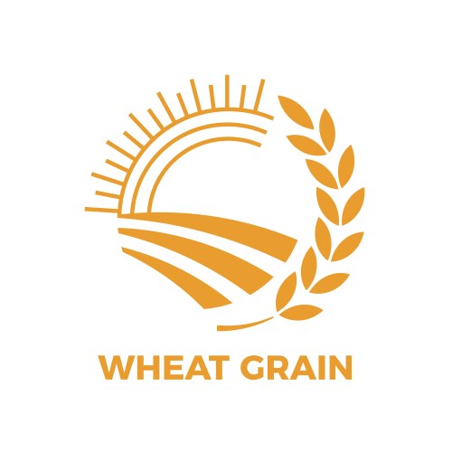 Stylized circular icon representing a wheat field vector image