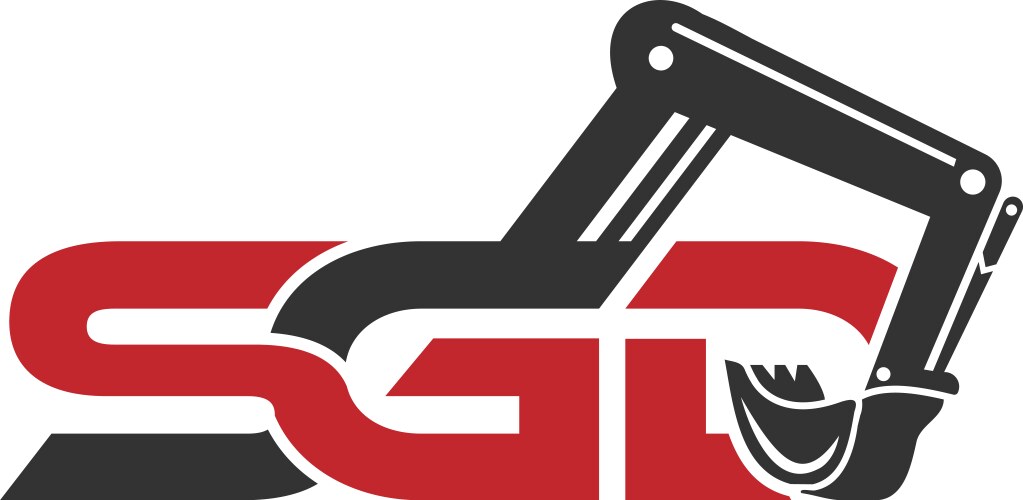 SGD Excavator Logo - Initial Lettermark Vector Image