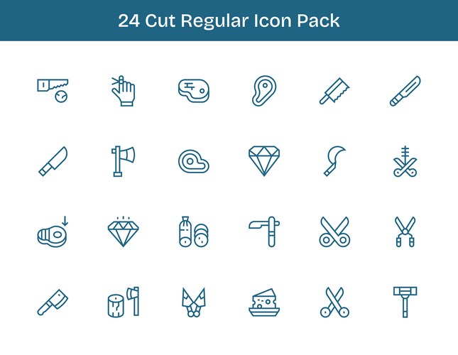 Cut Icon Set - Regular Outline – Royalty-Free Vector | VectorStock
