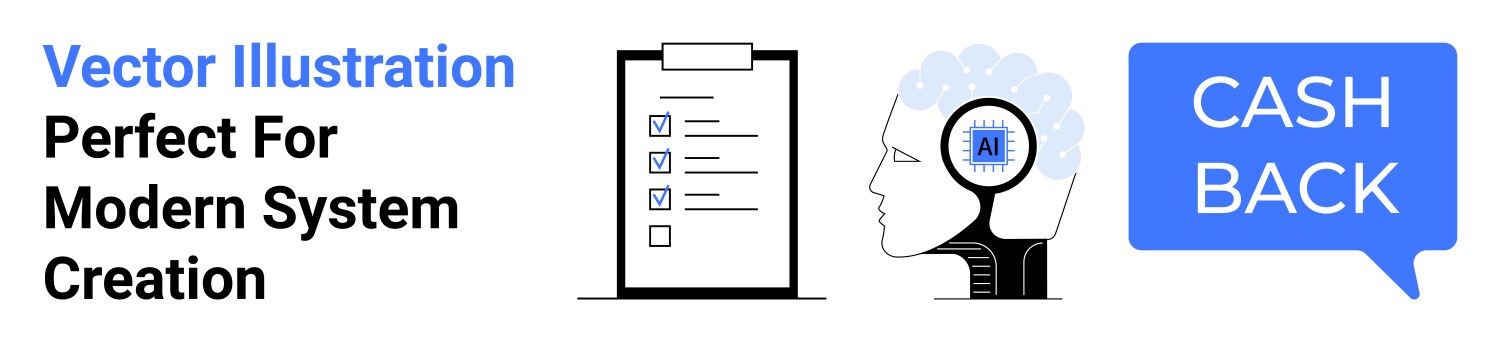 Efficient systems concept with checklist ai brain vector image