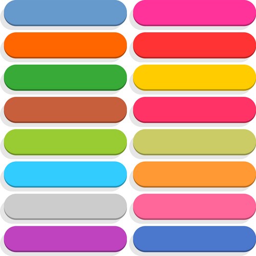Flat blank web button rectangle icon with shadow vector image