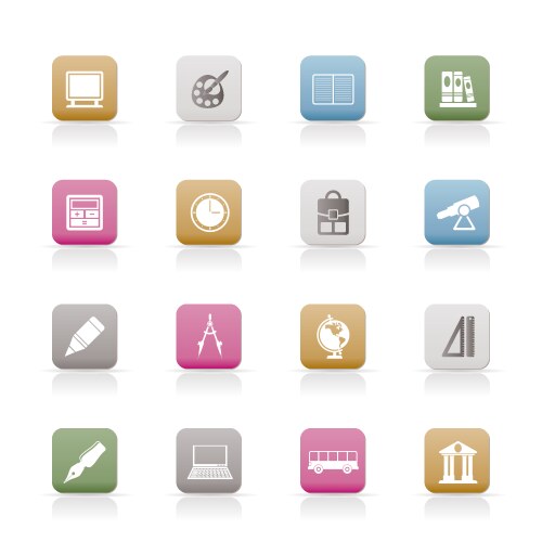 School and education icons vektorbild