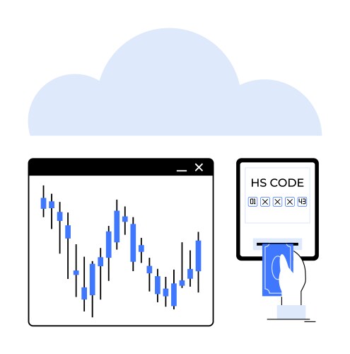 Cloud-based financial data analytics and secure vector image