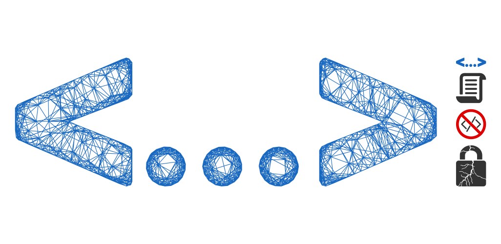 Inline code web mesh vektorbild