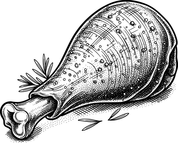 Roasted Turkey Drumstick Icon Vector Image