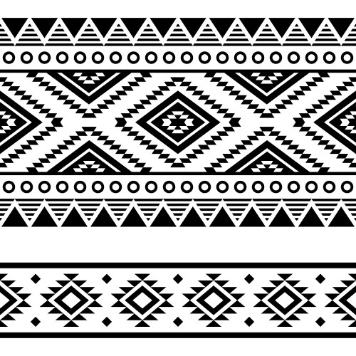 Aztec seamless pattern tribal black and white bac Vector Image