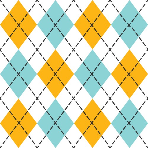 Blue and Orange Argyle Pattern vector image