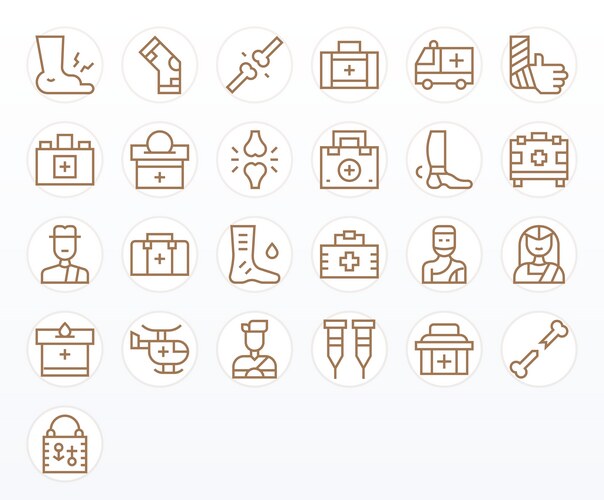 Injury Icon Pack - 25 Line Icons – Royalty-Free Vector | VectorStock