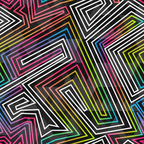 Neon cross geometric seamless pattern Royalty Free Vector