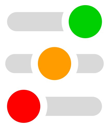 Rectangular buttons switches set at different vector image