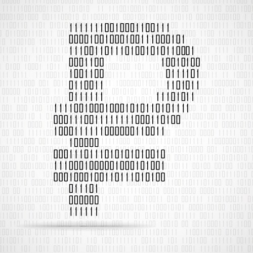 Abstract sign ruble of binary code isolated vector image