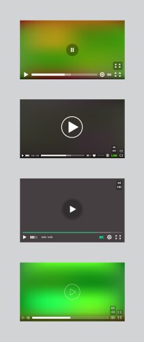 Video player window with menu and buttons panel vector image