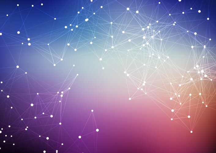 Abstract techno background with low poly plexus vector image