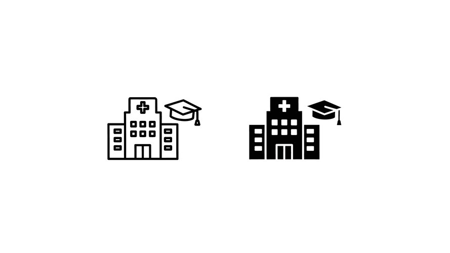 Graduation from two different educational Vector Image