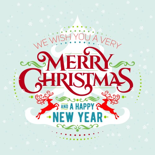 Merry Christmas Lettering Vector Image