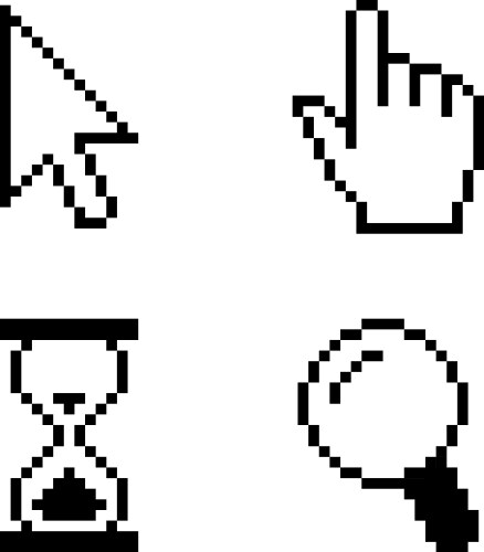 Pixel Cursor Icons - Pointer Set vector image