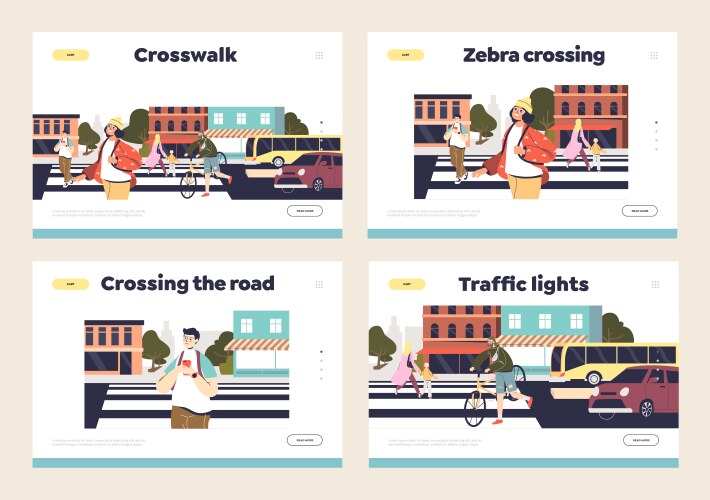 safe crossing road and pedestrian safety vector image