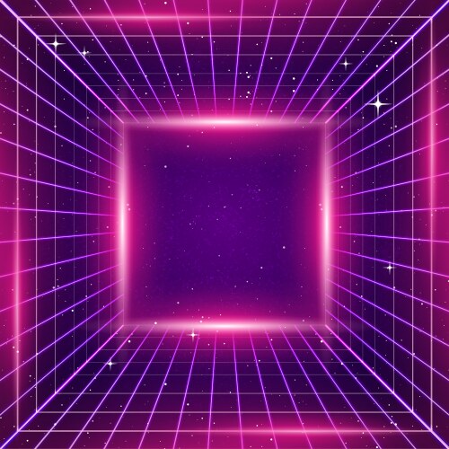 80s retro futurism sci-fi background Royalty Free Vector