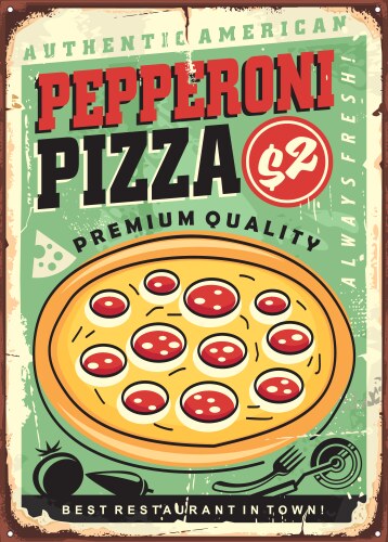 Authentic american pepperoni pizza Vector Image