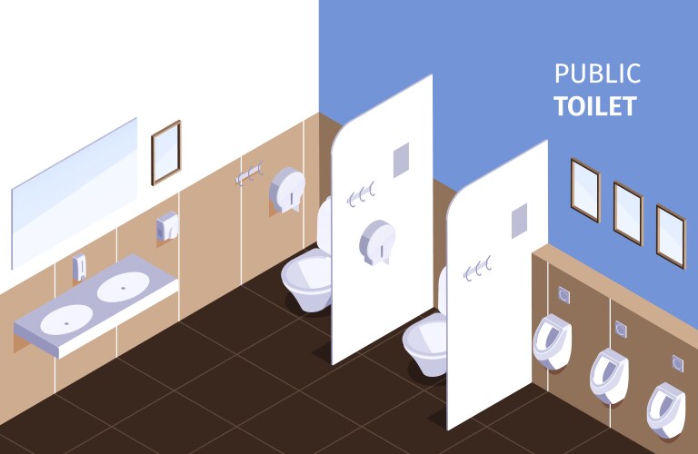 Public toilet wc isometric vector image