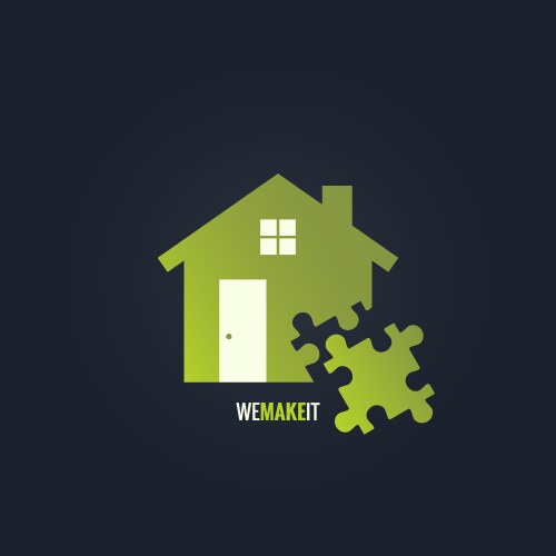 House icon gold logo Royalty Free Vector Image