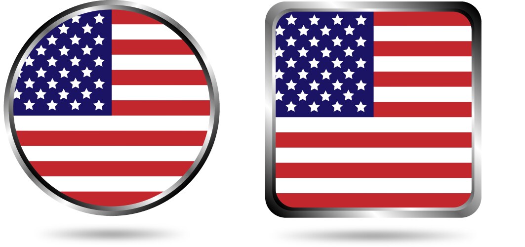 American Flag Button Set Vector Image