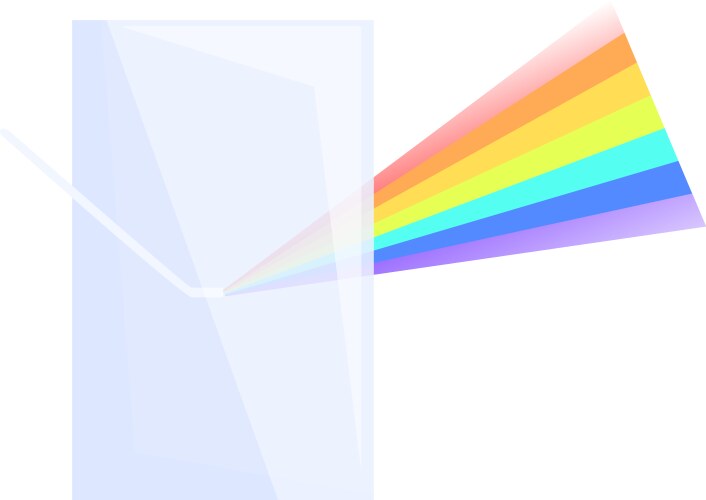 Light beam refracting and separating through Vector Image