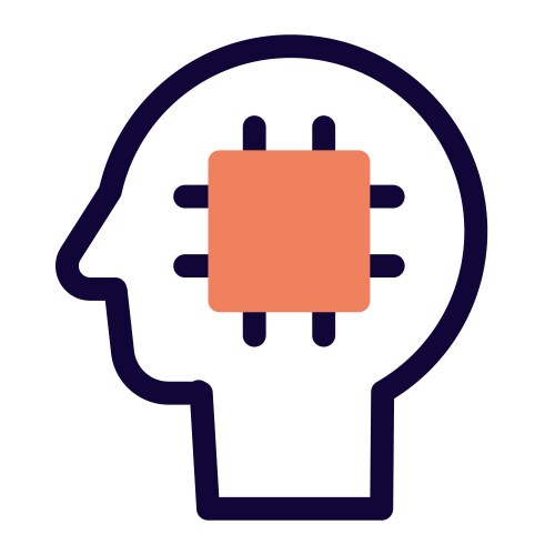 Automated technology component in ai application vector image